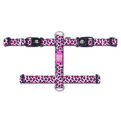Max Molly Leopard Pink Desenli Köpek Göğüs Tasması (XSmall) - Thumbnail