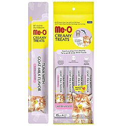 Me-O Creamy Treats Kitten Ton Balığı ve Keçi Sütlü Ek Besin ve Yavru Kedi Ödülü 60 Gr ( 4 x 15 Gr ) - MeO