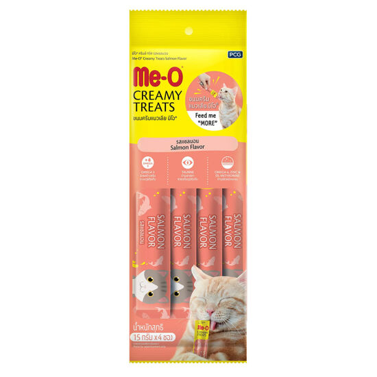 Me-O Creamy Treats Somonlu Ek Besin ve Kedi Ödülü 60 Gr ( 4 x 15 Gr ) - 1
