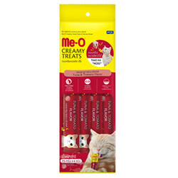 MeO - Me-O Creamy Treats Ton Balığı ve Domates Ek Besin ve Kedi Ödülü 60 Gr ( 4 x 15 Gr )