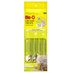 MeO - Me-O Creamy Treats Ton Balığı ve Keçi Sütlü Ek Besin ve Kedi Ödülü 60 Gr ( 4 x 15 Gr )