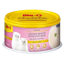 MeO - Me-O Delite Kitten Tavuk Püresi ve Keçi Sütlü Tahılsız Yavru Kedi Konservesi 80 Gr