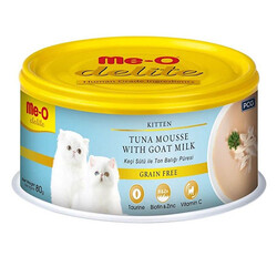 MeO - Me-O Delite Kitten Ton Balığı Püresi ve Keçi Sütlü Tahılsız Yavru Kedi Konservesi 80 Gr