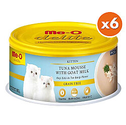 Me-O Delite Kitten Ton Balığı Püresi ve Keçi Sütlü Tahılsız Yavru Kedi Konservesi 80 Gr x 6 Adet - MeO