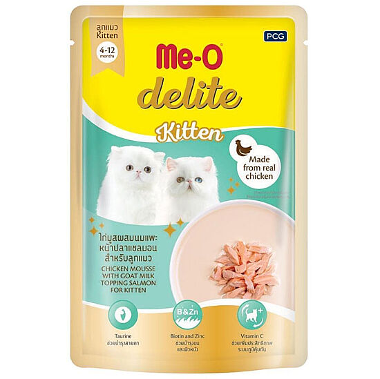Me-O Delite Pouch Kitten Tavuklu, Somonlu Ve Keçi Sütlü Yavru Kedi Yaş Maması 70 Gr - 1