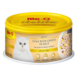 MeO - Me-O Delite Ton Balıklı ve Peynirli Jelly Tahılsız Kedi Konservesi 80 Gr