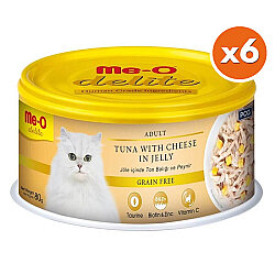 Me-O Delite Ton Balıklı ve Peynirli Jelly Tahılsız Kedi Konservesi 80 Gr x 6 Adet - MeO
