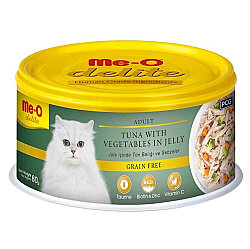 Me-O Delite Ton Balıklı ve Sebzeli Jelly Tahılsız Kedi Konservesi 80 Gr - MeO