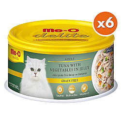 Me-O Delite Ton Balıklı ve Sebzeli Jelly Tahılsız Kedi Konservesi 80 Gr x 6 Adet - MeO