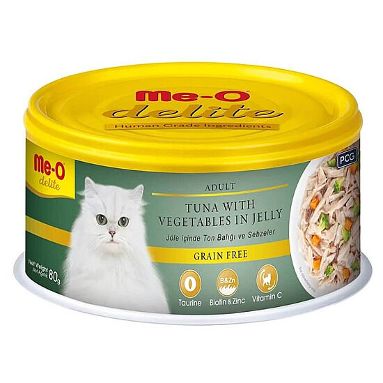 Me-O Delite Ton Balıklı ve Sebzeli Jelly Tahılsız Kedi Konservesi 80 Gr x 6 Adet - 2