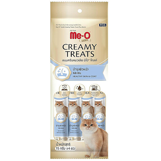 Me-O Gold Creamy Treats Ton Balıklı ve Biotinli Ek Besin ve Kedi Ödülü 60 Gr ( 4 x 15 Gr ) - 1