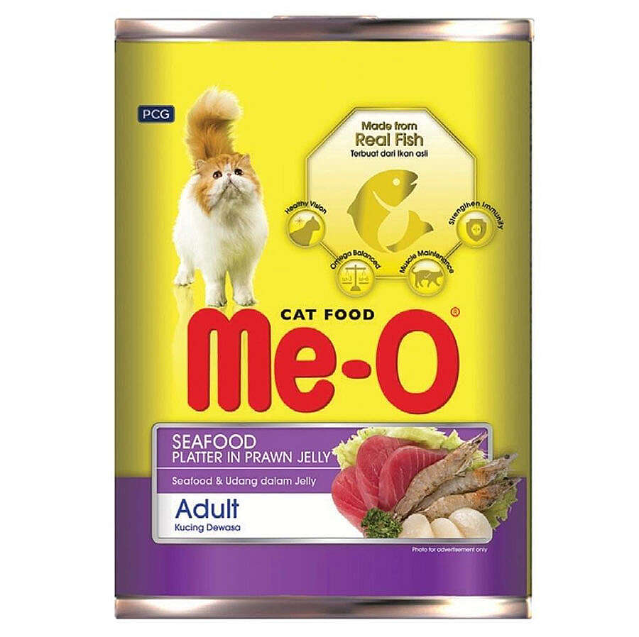 Me-O Jelly Jöle İçinde Deniz Ürünleri ve Karidesli Kedi Konservesi 400 Gr