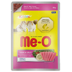 MeO - Me-O Pouch Kitten Ton Balıklı ve Jöleli Yaş Yavru Kedi Maması 80 Gr