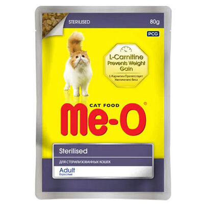 Me-O Pouch Sterilised Tavuk Etli Jöleli Kısırlaştırılmış Yaş Kedi Maması 80 Gr