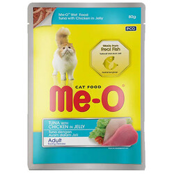 MeO - Me-O Pouch Ton Balığı ve Tavuklu Jöleli Yaş Kedi Maması 80 Gr