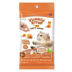 Me-O Yummie Bites Tavuklu ve Somonlu Yumuşak Kedi Ödülü 30 Gr ( 3 x 10 Gr ) - MeO