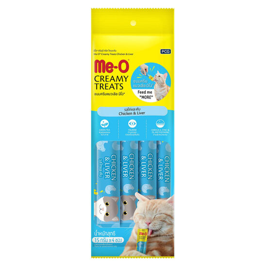 Me-O Creamy Treats Tavuklu ve Ciğerli Ek Besin ve Kedi Ödülü 60 Gr ( 4 x 15 Gr ) - 1