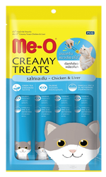 MeO - Me-O Creamy Treats Tavuklu ve Ciğerli Ek Besin ve Kedi Ödülü 60 Gr ( 4 x 15 Gr )