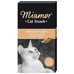 Miamor - Miamor Cream Ciğerli Tamamlayıcı Ek Besin ve Kedi Ödülü 6 x 15 Gr