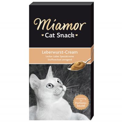 Miamor Cream Ciğerli Tamamlayıcı Ek Besin ve Kedi Ödülü 6 x 15 Gr