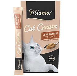 Miamor Cream Ciğerli Tamamlayıcı Ek Besin ve Kedi Ödülü 6 x 15 Gr - Miamor