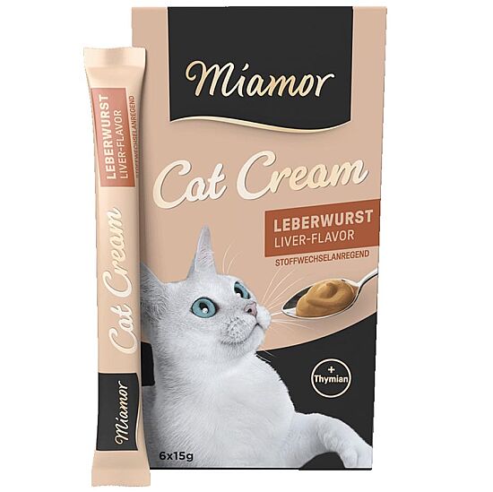 Miamor Cream Ciğerli Tamamlayıcı Ek Besin ve Kedi Ödülü 6 x 15 Gr - 1