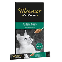 Miamor - Miamor Cream Geflügel Kümes Hayvanlı Ek Besin ve Kedi Ödülü 6 x 15 Gr