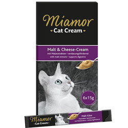 Miamor - Miamor Cream Malt Cheese Mayası Peynir Ek Besin ve Kedi Ödülü 6 x 15 Gr