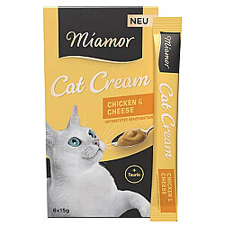 Miamor Cream Tavuk ve Peynirli Ek Besin ve Kedi Ödülü 6 x 15 Gr - Miamor