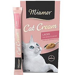 Miamor Cream Lachs Somonlu Tamamlayıcı Ek Besin Kedi Ödülü 6 x 15 Gr - Miamor