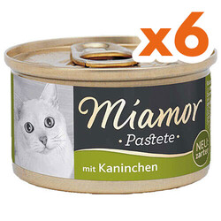 Miamor - Miamor Pastete Tavşanlı Yetişkin Kedi Konservesi 85 Gr x 6 Adet