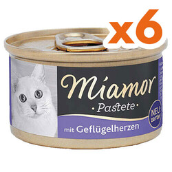 Miamor - Miamor Pastete Yürekli Yetişkin Kedi Konservesi 85 Gr x 6 Adet