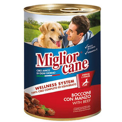 Miglior Cane - Miglior Cane Beef Biftekli Parça Etli Köpek Konservesi 405 Gr