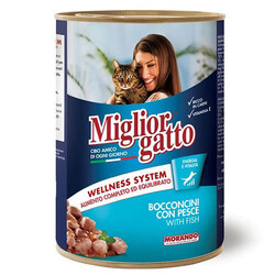 Miglior Gatto - Miglior Gatto Fish Balık Etli Kedi Konservesi 405 Gr