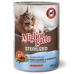 Miglior Gatto - Miglior Gatto Sterilised Balık ve Karidesli Kısırlaştırılmış Kedi Konservesi 400 Gr