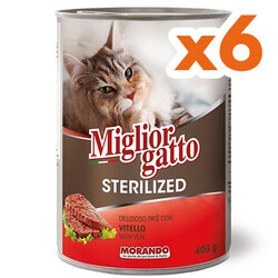 Miglior Gatto - Miglior Gatto Sterilised Dana Etli Kısırlaştırılmış Kedi Konservesi 400 Gr x 6 Adet
