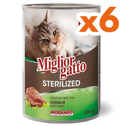 Miglior Gatto - Miglior Gatto Sterilised Tavşanlı Kısırlaştırılmış Kedi Konservesi 400 Gr x 6 Adet