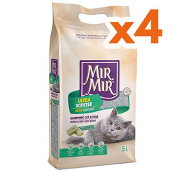 Mırmır - Mırmır Poşet Ultra Scented Marsilya Sabunlu Topaklanan Kedi Kumu 5 Lt x 4 Adet