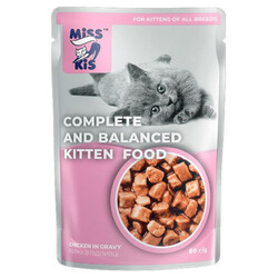 Miss Kis - Miss Kis Kitten Tavuklu Yavru Kedi Yaş Maması Gravy 100 Gr