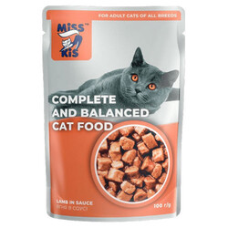 Miss Kis - Miss Kis Kuzu Etli Adult Kedi Yaş Maması Gravy 100 Gr