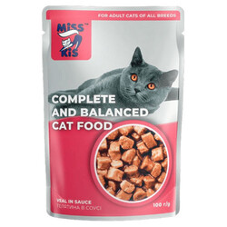 Miss Kis - Miss Kis Veal Etli Adult Kedi Yaş Maması Gravy 100 Gr