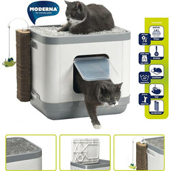 Moderna Cat Consept Çok İşlevli Kedi Evi (Tuvalet-Tırmalama-Yatak) - Thumbnail