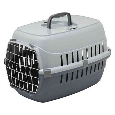 Moderna Roadrunner Metal Kapaklı Küçük Irk Köpek Ve Kedi Taşıma Kabı 58 Cm No:2 - Gri