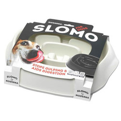 Moderna Slomo Orta ve Büyük Irk Köpek Yavaş Yeme Mama Kabı 950 ML ( Beyaz ) - Thumbnail