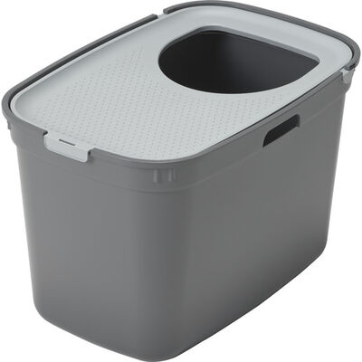 Moderna Top Cat Üstten Girişli Kapalı Kedi Tuvaleti 59 Cm ( Cool Grey / Gri )