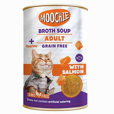 Moochie Et Suyu İçerisinde Somon Balıklı Tahılsız Kedi Çorbası 135 ML