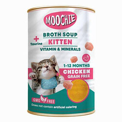 Moochie - Moochie Kitten Et Suyu İçerisinde Tavuklu Tahılsız Yavru Kedi Çorbası 135 ML