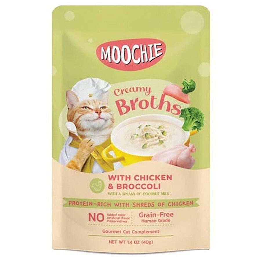 Moochie Tavuk Etli ve Brokoli Tahılsız Kedi Çorbası 40 Gr