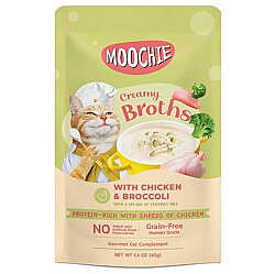 Moochie Tavuk Etli ve Brokoli Tahılsız Kedi Çorbası 40 Gr - Moochie