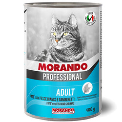 Morando - Morando Pate Beyaz Balıklı Karidesli Kedi Konservesi 400 Gr